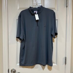 Speedo Mens Quarter‎ Zip Short Sleeve Swim Shirt Rash Guard Gray Large 828121